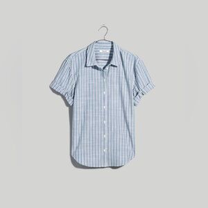 Madewell Slim Central Button Down Shirt Blue white stripe Large Excellent